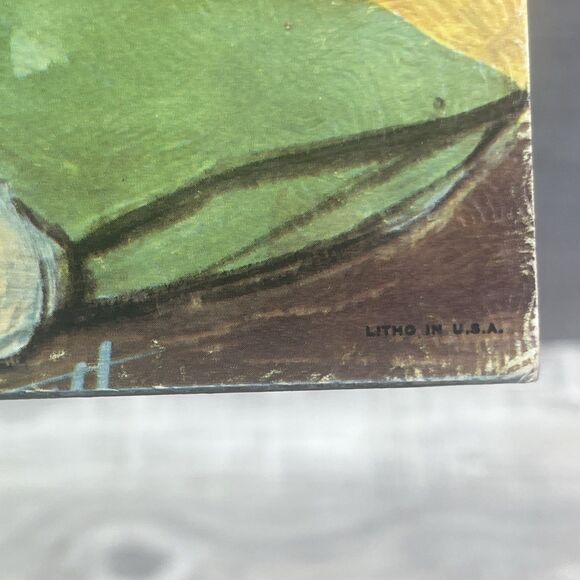 Tuxedo Black White Cat Green Ribbon 8x10 RF Harnett Litho in USA - Picture 5 of 12